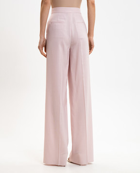 Max Mara Pink GIRONE high-waisted pants in wool, cashmere and silk MXMGIRONE