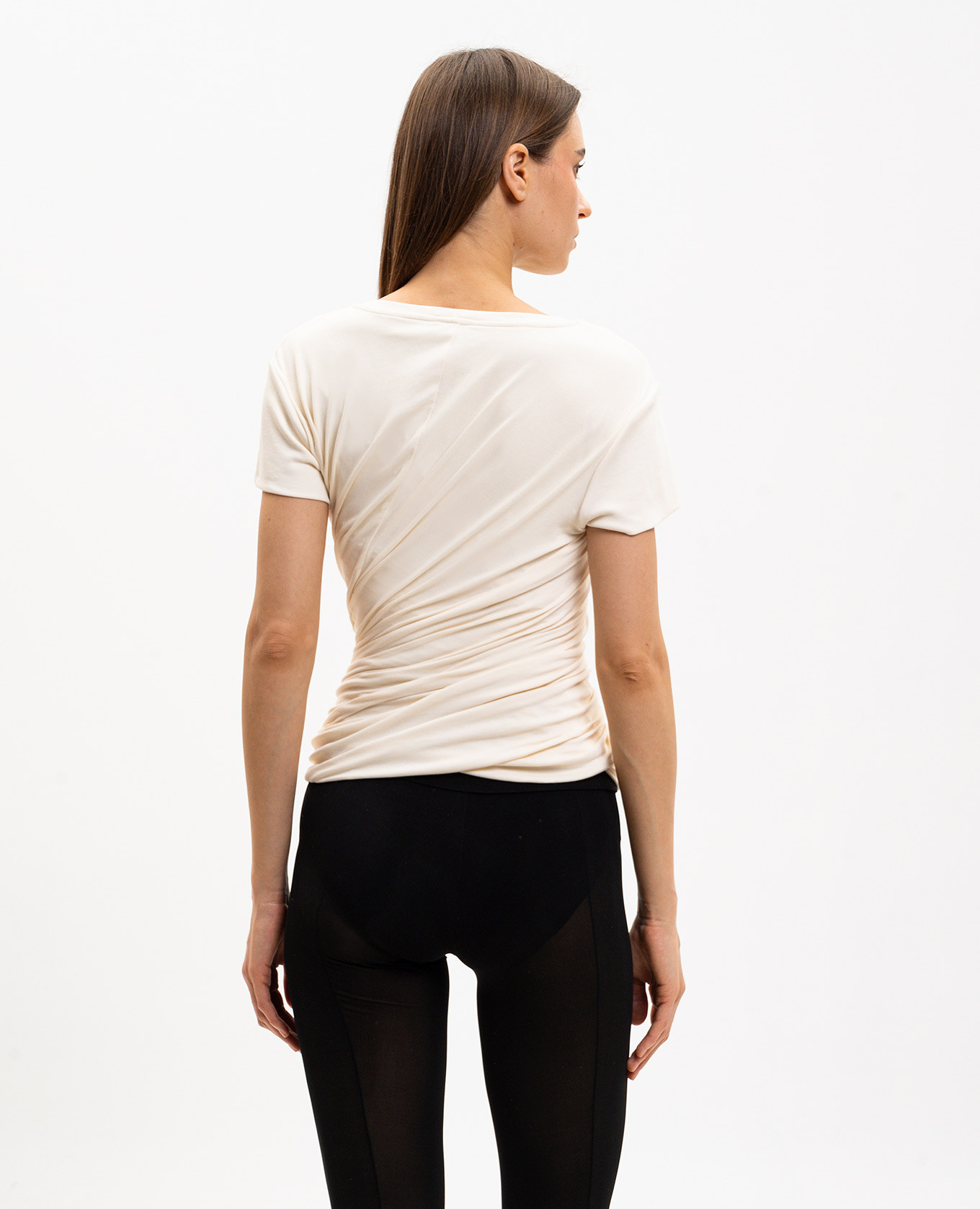 

Ivory t-shirt with drape Magda Butrym, Beige