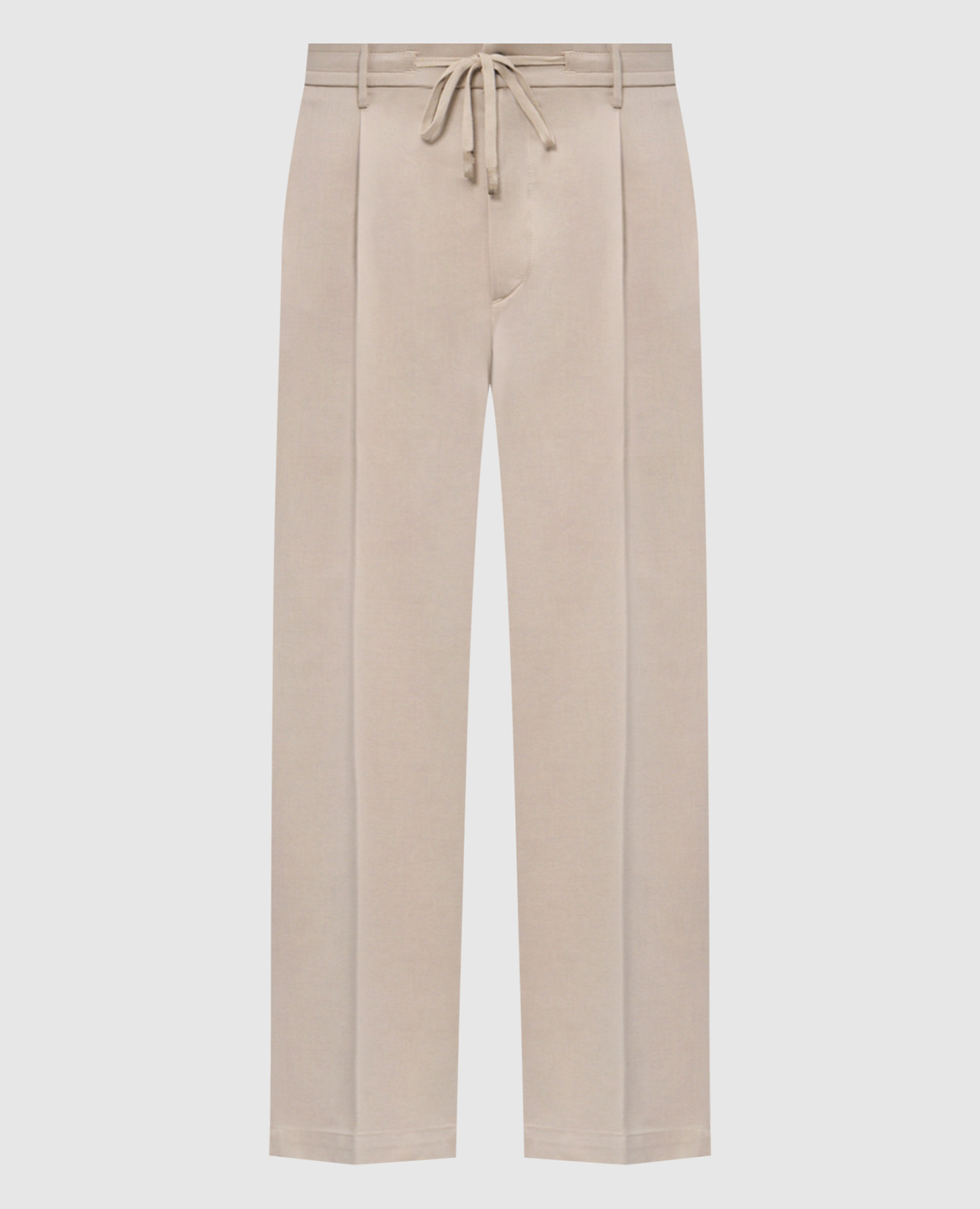 Beige wool pants