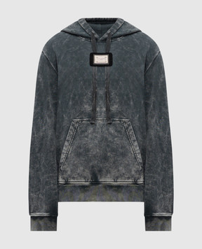Dolce&Gabbana Grey hoodie with logo print G9BGPTG7POJ