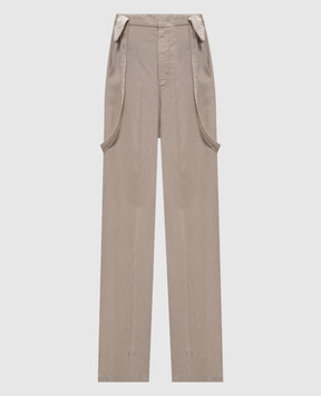 Dondup Gray linen pants DP842CF0197DBM5
