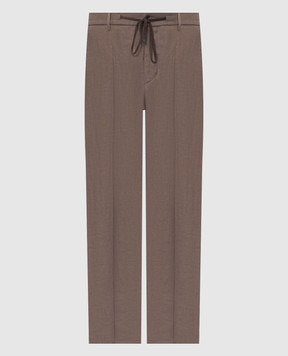Peserico Brown linen pants R54295D02606