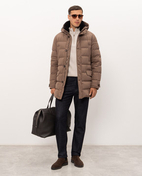 MooRER Brown down jacket SATURNO SATURNOSTP