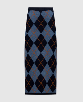 Twinset Blue skirt with geometric pattern 262TT3271