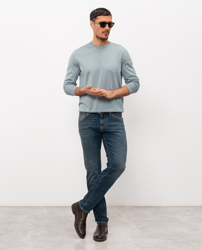 Dolce&Gabbana Blue silk jumper GXX02ZJBSO5