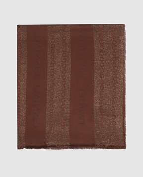 Twinset Brown scarf with logo pattern 262TA4350