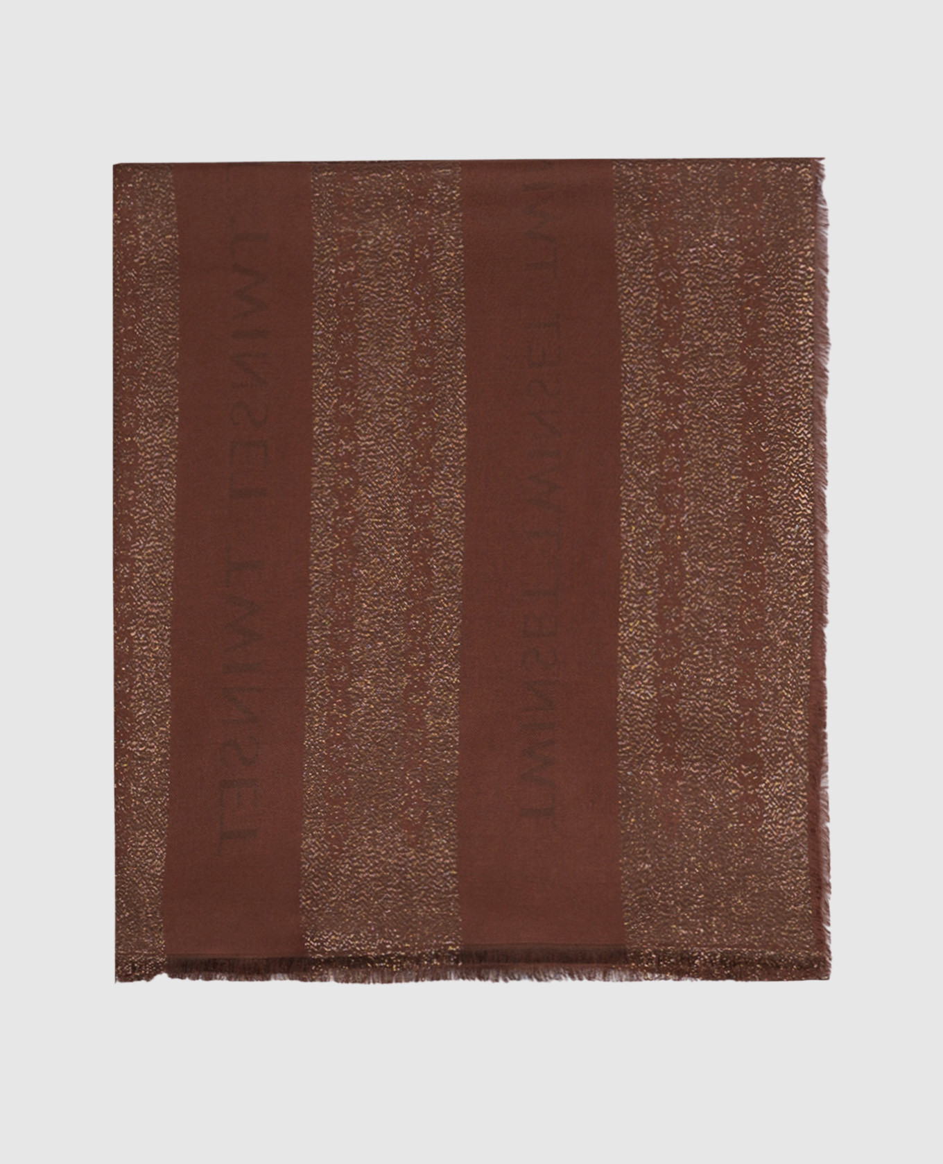 Brown scarf with logo pattern