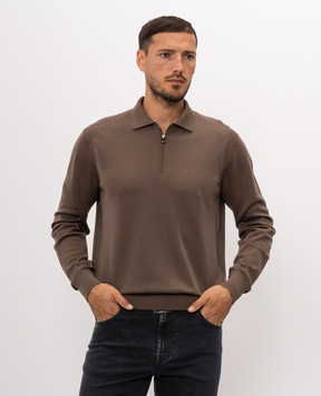 Stefano Ricci Brown cashmere polo shirt W505022P30W26301