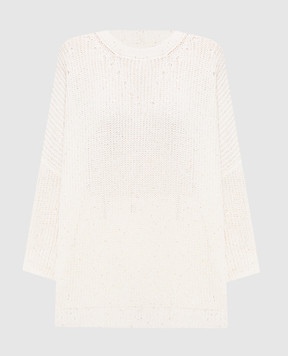 Peserico Ivory sweater with sequins S99149F0509110
