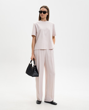 Agnona Pink T-shirt with embroidery TT1103LY2050