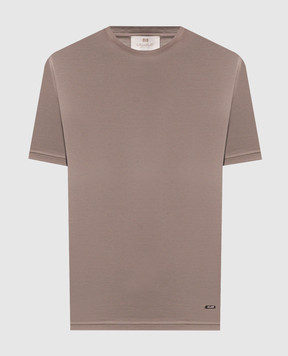 Enrico Mandelli Brown T-shirt with logo patch 3K052A5677