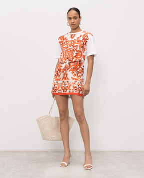 Dolce&Gabbana Mini dress with silk in branded print F8W65TGDDT0