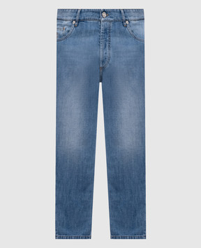 Brunello Cucinelli Blue jeans with embroidered emblem M0Z37D3210