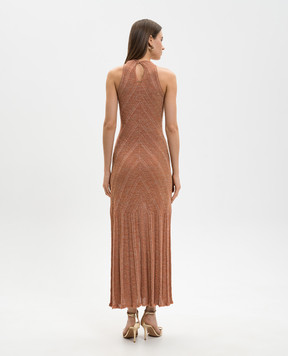 Twinset Pink linen dress with lurex 261TT3213