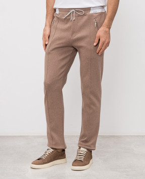 Doriani Cashmere Brown track pants with lapels 840PANTTAZF1853J29