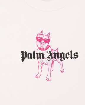 Palm Angels Children's pink printed t-shirt PGAA002S26JER009