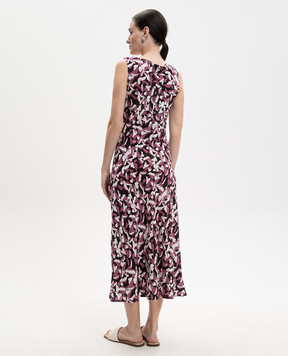 Asceno Pink printed silk dress D118F58C505