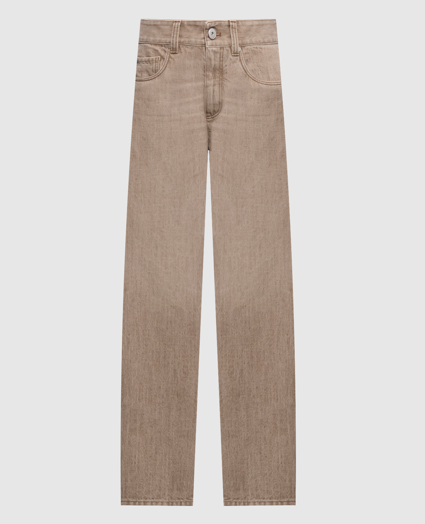 Beige jeans with a patch