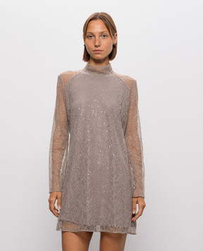 Twinset Beige dress with lace 262TF2083