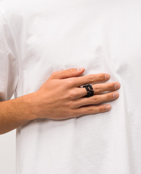 Off-White Black Arrow ring OMOC07FC99MET001
