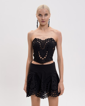 Charo Ruiz Kai black top with embroidery 263100