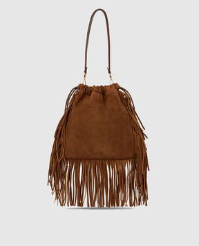 Etro Brown suede bag KALISPERA with fringe WP1B0024AB021