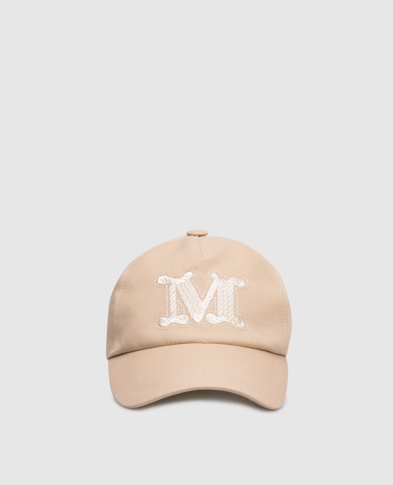 

Beige MXARIBALDO cap with embroidered monogram logo Max Mara
