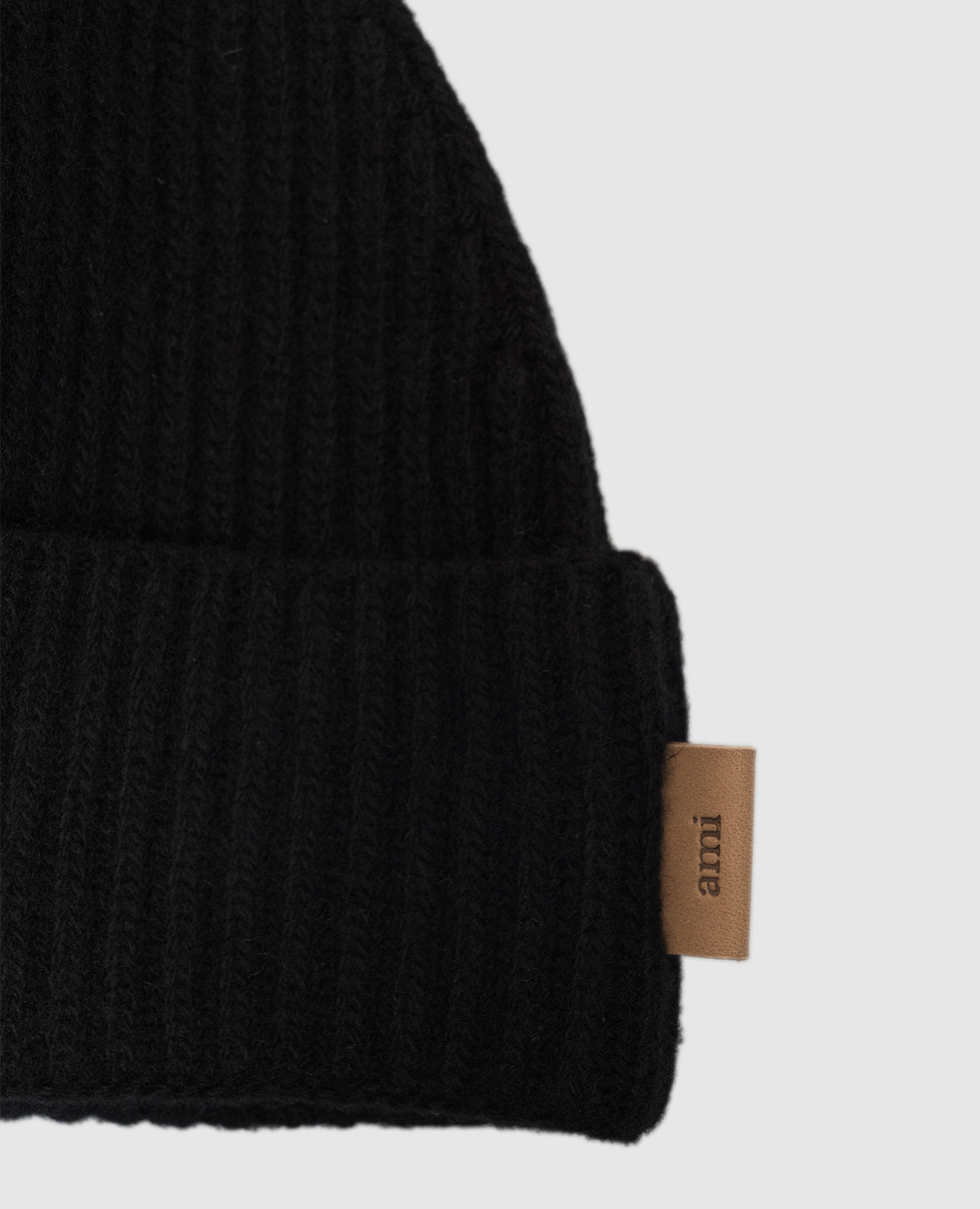 Black wool beanie hat Ami Paris 4