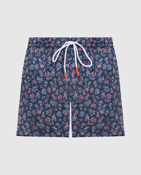 ISAIA Blue floral swim shorts COSI19BW279