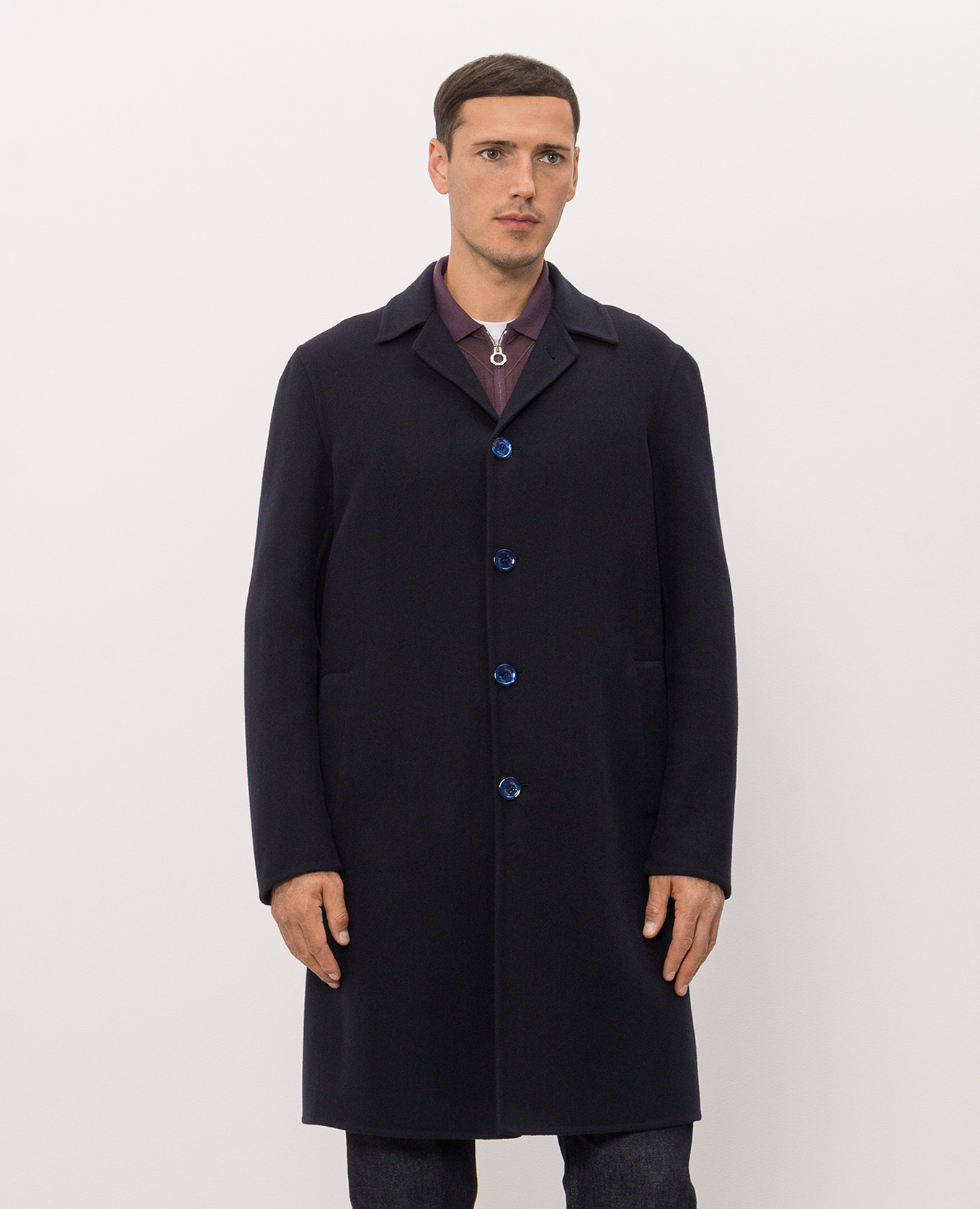 Blue wool coat Stefano Ricci 3