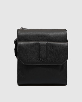 Canali Black leather bag with embossed logo NA00261P326134