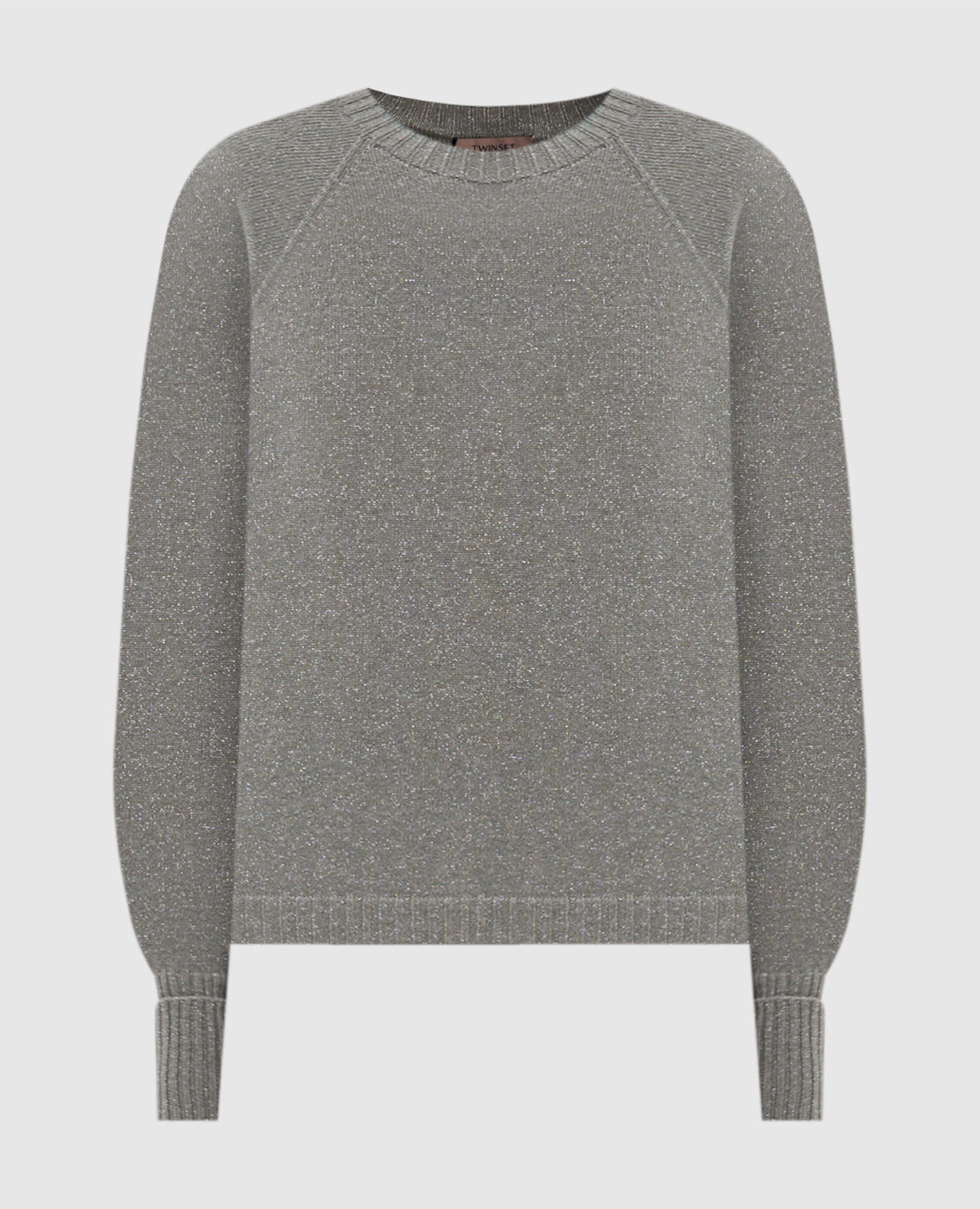 Green wool and cashmere sweater with lurex