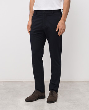 Trussardi Navy blue pants with logo patch P021M000101NMP307T46