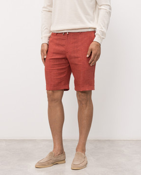 Stefano Ricci Red linen shorts MCT80R0016L0005Q