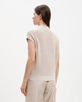 Peserico Beige top with polo collar S99106F149173H
