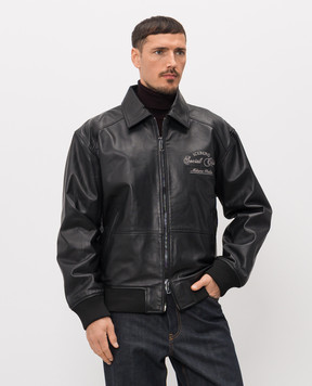 Iceberg Black leather jacket Social Club ZO206805