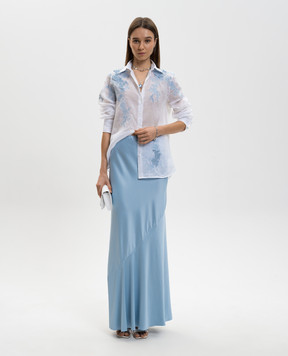 Ermanno Scervino Blue maxi skirt D482O354XZV