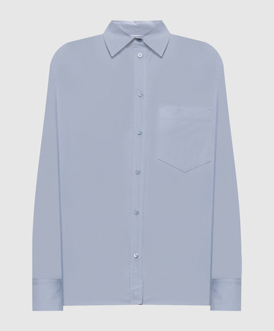 Blue shirt with slits