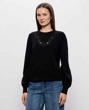 Twinset Black jumper with lace 262TT3042