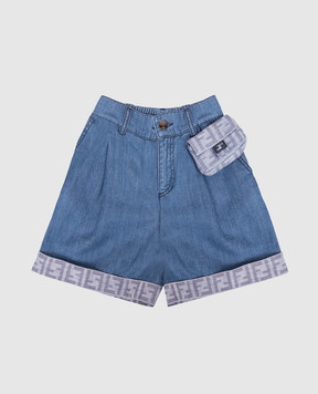 Fendi Children's blue denim shorts JFF400AVWI
