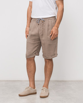 Brunello Cucinelli Brown linen shorts M243DU0020