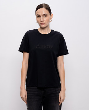 Twinset Black T-shirt with embroidery 261TP2343