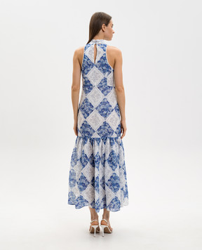 Twinset White midi dress with printed sash 261TP213B