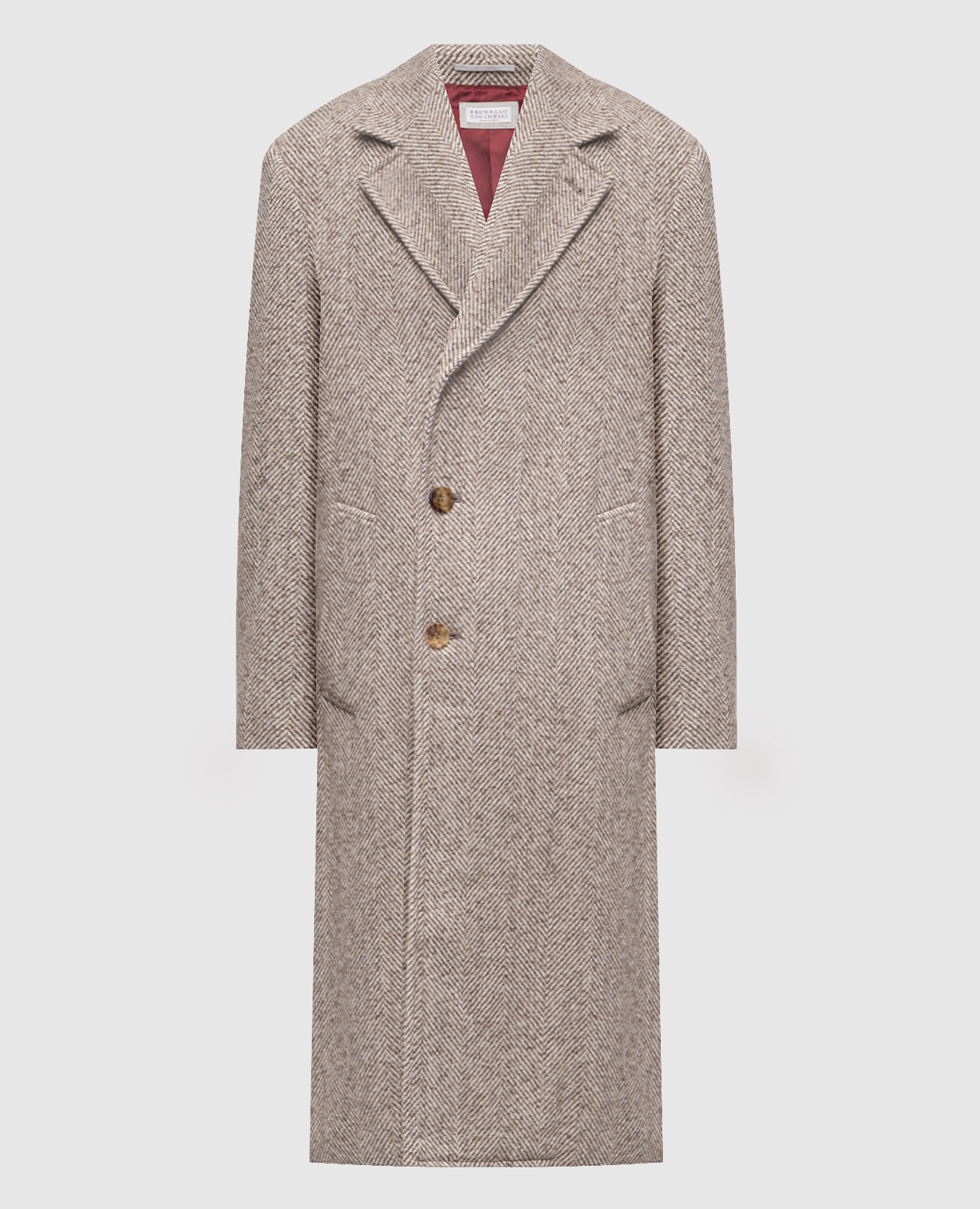 

Beige patterned alpaca coat Brunello Cucinelli