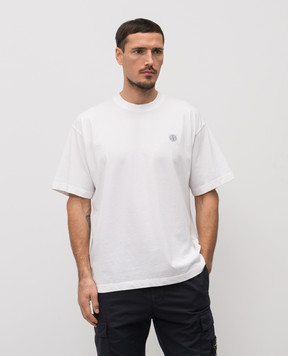 Stone Island White T-shirt with logo patch L1S152100030S0115