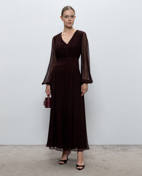 JOSEPH Bianca brown silk maxi dress JF010085