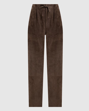 Simonetta Ravizza Zevi brown suede pants F06PS83S1