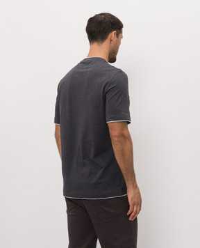 Brunello Cucinelli Dark grey layered t-shirt M0B137427