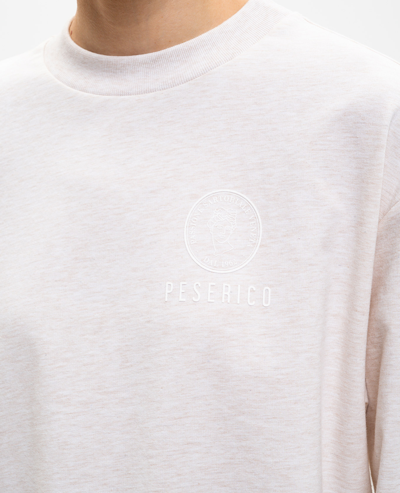 

Beige melange sweatshirt with logo Peserico