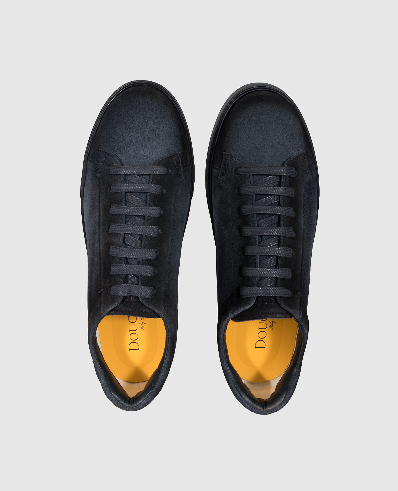 Blue suede sneakers with textured logo Doucal's 4